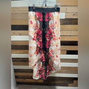 hi, low women’s skirt large floral pattern